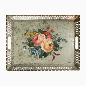 Tablett aus lackiertem Metall, 1900er