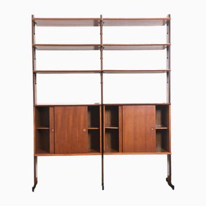 Vintage Double-Sided Bookcase with 2 Bays, Italy, 1960s