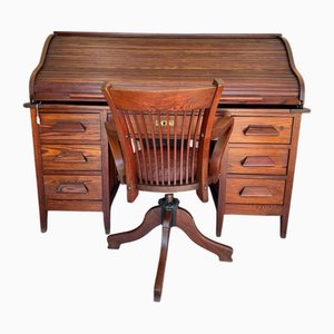 American Bureau Desk with Blinds