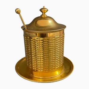 Mid-Century Italian Gilded Cheese Jar, 1950s