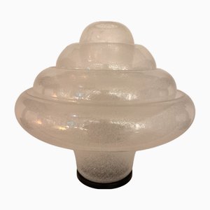 Italian Lotus Murano Glass and Metal Table Lamp by Carlo Nason for Mazzega, 1970s