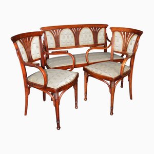 Vienna Secession Seating Set by J&J Kohn, Austria, 1910s, Set of 3