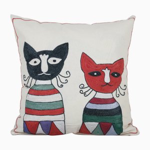 Housse de Coussin Chat Suzani