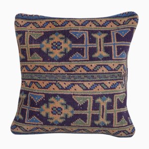 Handgefertigter türkischer Oushak Wollkissenbezug