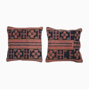 Türkische Terrakotta & Blaue Teppich Kissenbezüge, 2er Set