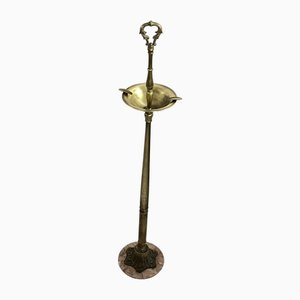 Mid-Century Italian Brass and Marble Column Ashtray, 1950s
