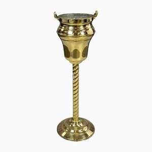 Vintage Brass Champagne Cooler on Pedestal, 1940s