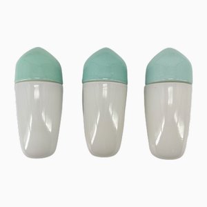 Lampada da parete verde acqua in ceramica di Wilhelm Wagenfeld per Lindner, 1958