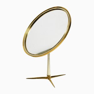 Large Mid-Century Modern Brass Table Mirror from Vereinigte Werkstätten, 1950s