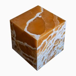 Logos 35 Side Table in Orange Onyx by Manifeste