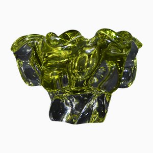 Posacenere grande conchiglia floreale in vetro di Murano, Italia, anni '70