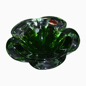 Cuenco o cenicero de concha de cristal de Murano, Italia, años 70