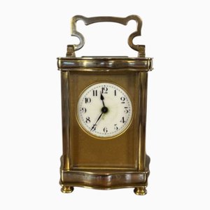 Horloge Carrosse Victorienne Antique en Laiton, France, 1880