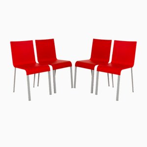 .03 Plastic Chairs in Red by Maarten Van Severen for Vitra, Set of 4