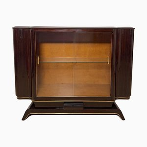 Art Deco Sideboard with Vitrine in Macassar Ebony & Maple, Paris, 1930s