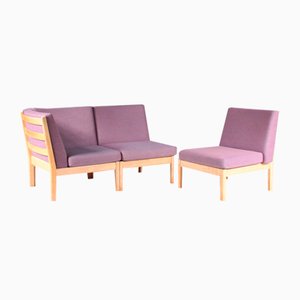 GE280 Corner Sofa by Hans J. Wegner for Getama, Denmark, 1980s, Set of 3