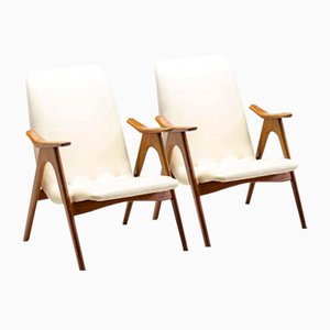 Poltrone in noce di Louis van Teeffelen, anni '60, set di 2