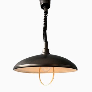 Lampada ovale Mid-Century in metallo nero