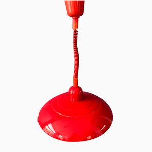 Lámpara colgante era espacial vintage de metal rojo