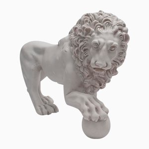 Italienische Grand Tour Medici Löwen aus Marmor, 2er Set