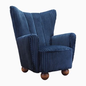 Marineblauer dänischer Vintage Sessel