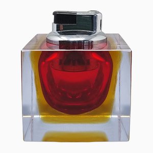 Briquet de Table Rouge en Verre de Murano Sommerso par Flavio Poli pour Seguso, 1960s