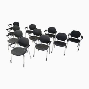 Futuristic Octagonal Metal Chairs from Froscher Sitform, 1990s, Set of 10