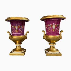 Vasi Impero di Parigi in porcellana, inizio XIX secolo, set di 2