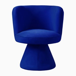 Silla de comedor Coraje de terciopelo azul de Moanne