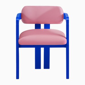 Sedia da pranzo Vértigo in velluto rosa di Moanne