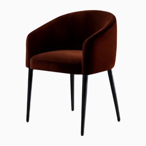 Utopía Dining Chair Brown in Velvet from Moanne