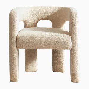 Brutal Armchair in White Curly from Moanne