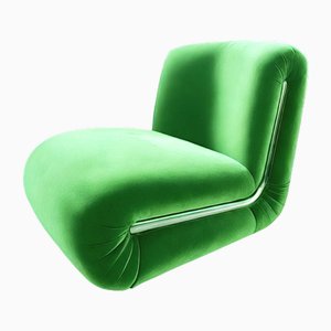 Frenesí Lounge Chair in Green Velvet from Moanne