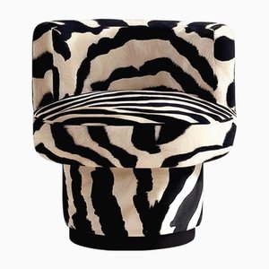 Caos Accent Chair in Zebra Furry Velvet from Moanne
