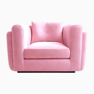 Club Chair in Pink Velvet from Moanne