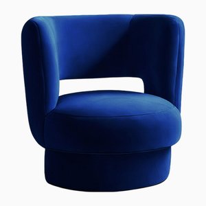 Ritual Armchair in Blue Velvet from Moanne