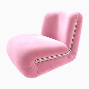 Frenesí Lounge Chair in Pink Velvet from Moanne