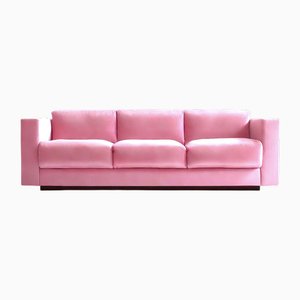 Divano in velluto rosa di Moanne