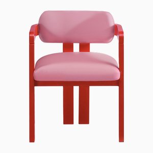 Silla de comedor Vértigo de terciopelo rosa de Moanne