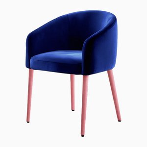 Utopía Dining Chair in Blue Velvet from Moanne