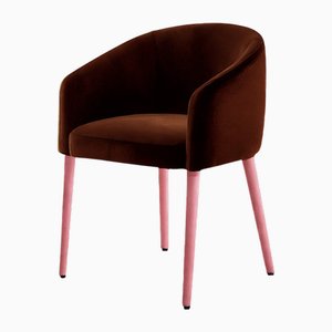 Utopía Dining Chair in Brown Velvet from Moanne