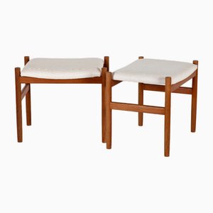 Hocker von Hugo Frandsen für Spottrup Stolefabrik, Dänemark, 1960er, 2er Set