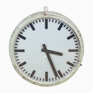 Large Station Wall Clock with Lights, 1950s