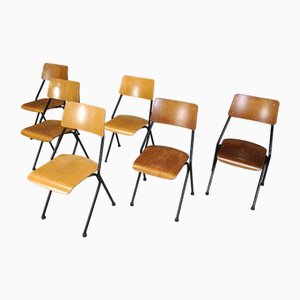 Vintage Postmodern Plywood Dining Chairs, 1970s, Set of 6