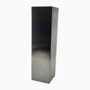 Modernist Vase in Brushed Aluminum, France, 1970s