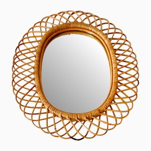 Large Bamboo Sunburst Mirror, Italy, 1960s