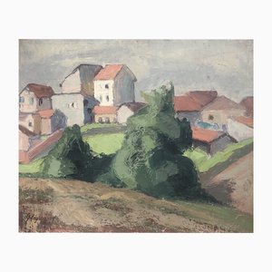 Geneviève Mégevand, Paysage rural, Oil on Canvas, Framed
