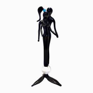 Postmodern Black Murano Glass Decoration, Italy, 1990s