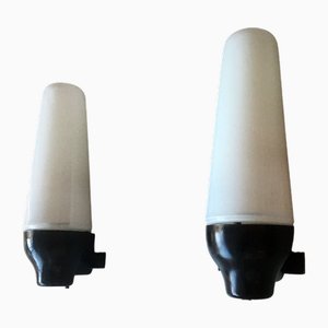Lampade da parete opaline, anni '50, set di 2