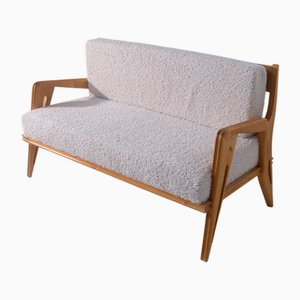 Canapé Bouclé Blanc par Campo E Graffi, Italie, 1965
